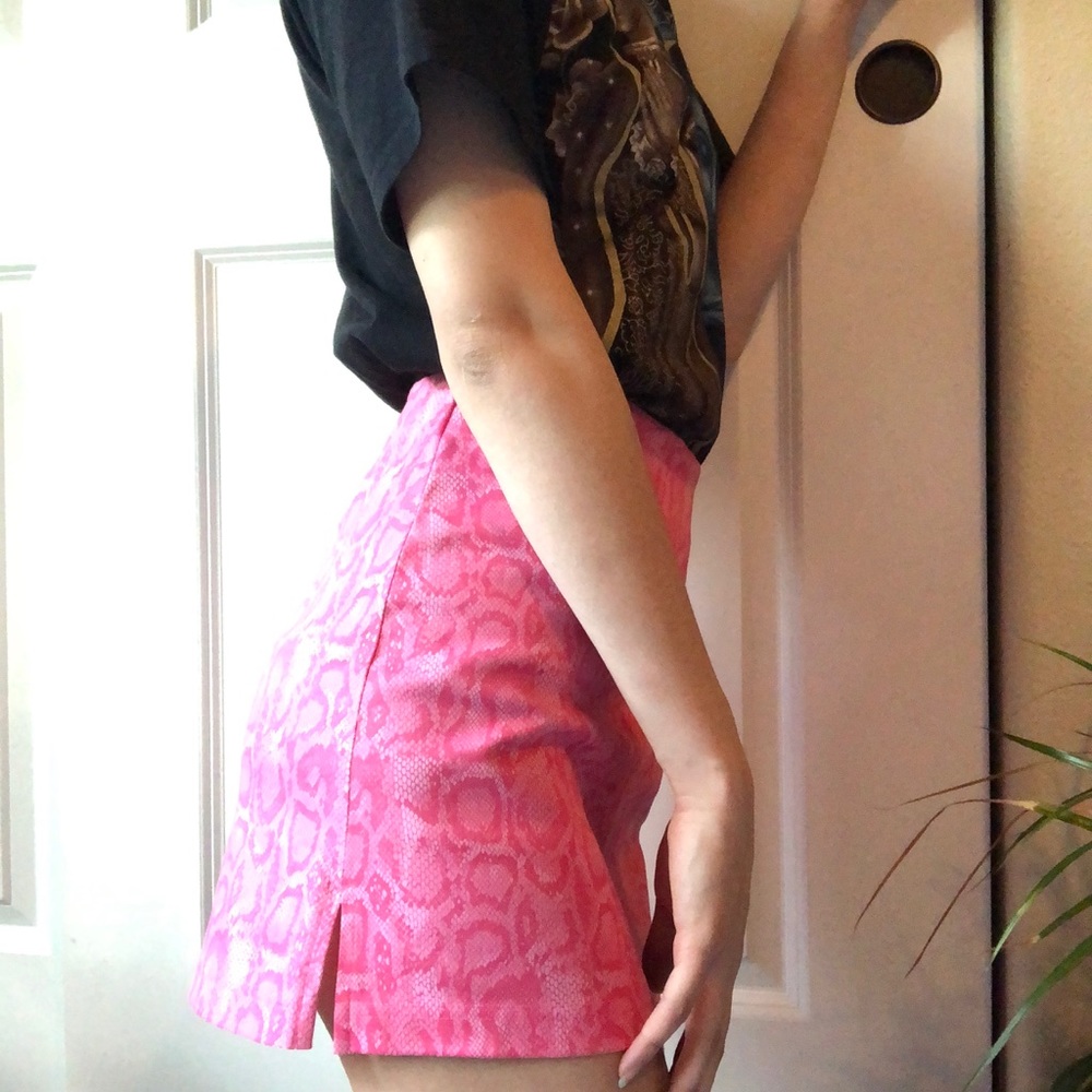 Snakeskin Print Mini Skirt